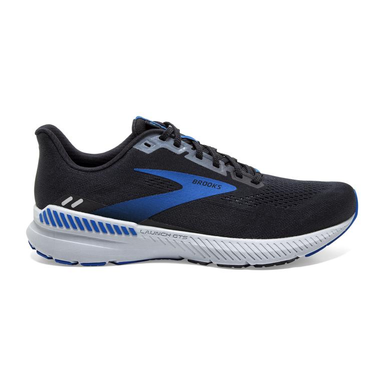 Brooks Launch GTS 8 Energy-Return Men's Road Running Shoes - Black/Grey/Blue (34207-HFKX)